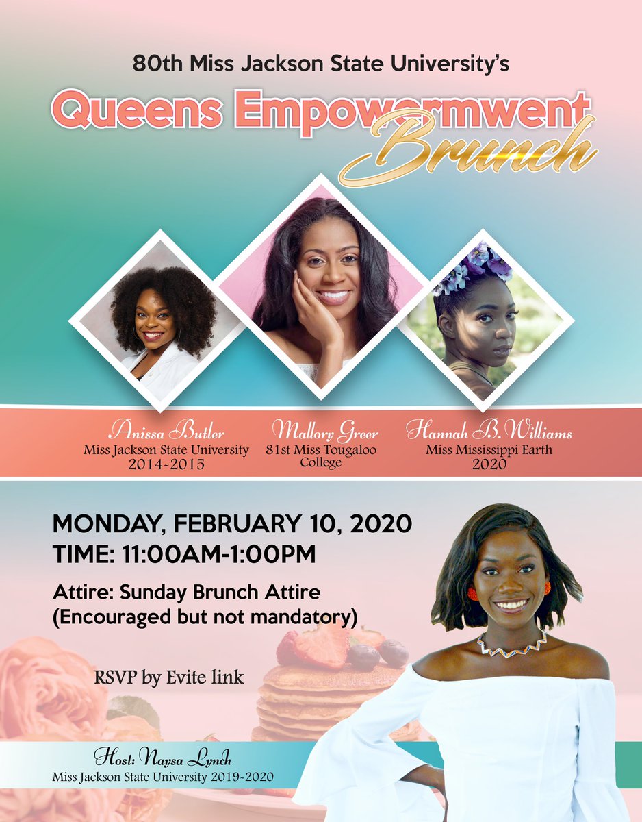 _rheanay's tweet photo. 👸🏾”Fix your crown, Queen—now finish winning!”
You are cordially invited to Thee Queen's Empowerment Brunch where we will discuss The Power of Resilience! Seating is limited. Please RSVP to let me know if you will be in attendance. 🌺 #JSU #Thee80th
RSVP Link in my Bio. https://t.co/qq91qtR4SE