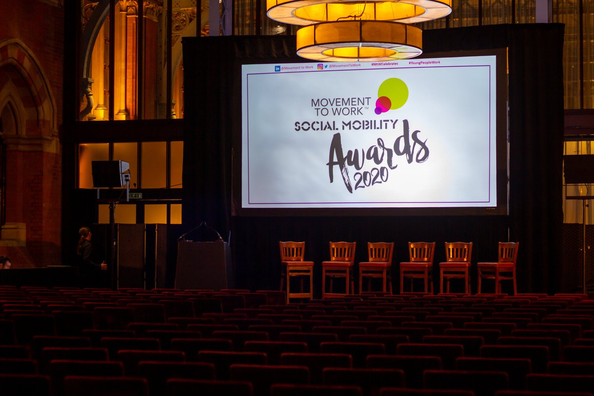 The stage is set for the 2020 Movement to Work Social Mobility Awards! Fingers crossed for all our fantastic nominees! 🤞 #YoungPeopleWork #MtWCelebrates