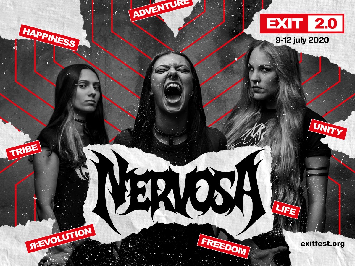ExitFestival's tweet photo. Brazilian all-female thrash band Nervosa are storming the Fortress!
The thrash/death-metal trio from São Paulo on a constant rise and touring worldwide will greet us at #ExplosiveStage! https://t.co/7iWl6xAfVD