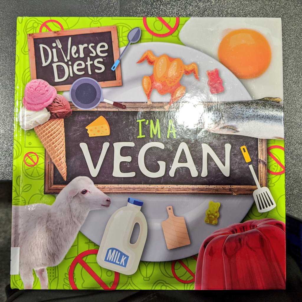 I'm a Vegan Book, front cover full of non vegan food stuffs