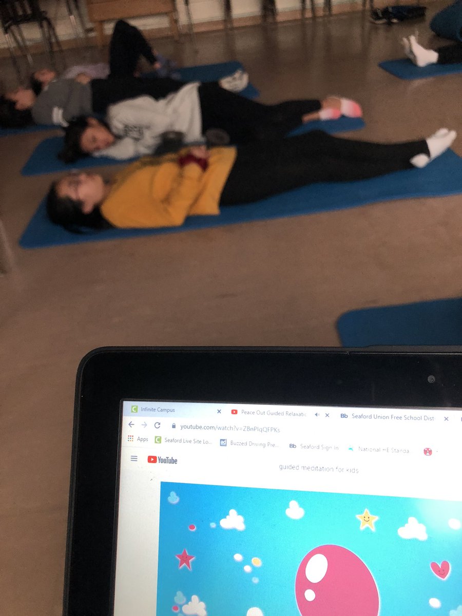 Practicing mindfulness with guided meditation!@seaford_MS_NY