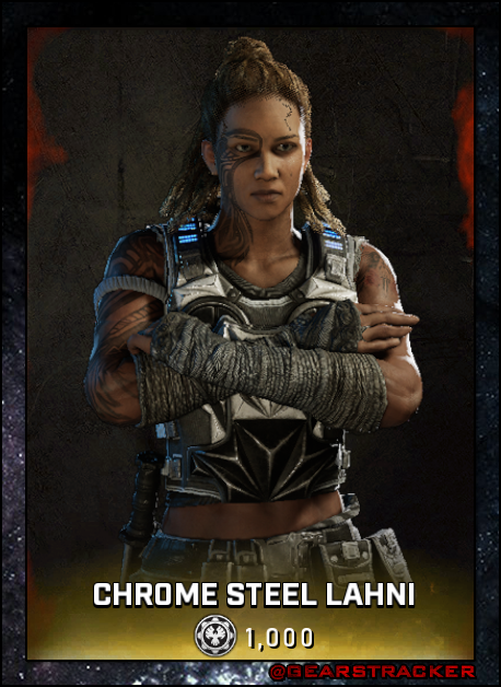 GearsTracker's tweet image. #Gears5 E-Sports Store [February 4, 2020]:

 ‣ Chrome Steel Lahni (1,000)

#GearsTracker #Xbox