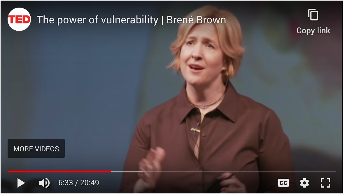 NancyScherlong's tweet photo. I just watched this again. If you have 20 minutes this is well worth it. Dr Brenè Brown’s The Power Of Vulnerability TED Talk. Enjoy. https://t.co/ukuOSBuqOk
#changethroughwriting #positivepsychology #coaching #transformation #healthylifestyle #healthcoach #wellnesscoach https://t.co/3XLxxa91lS