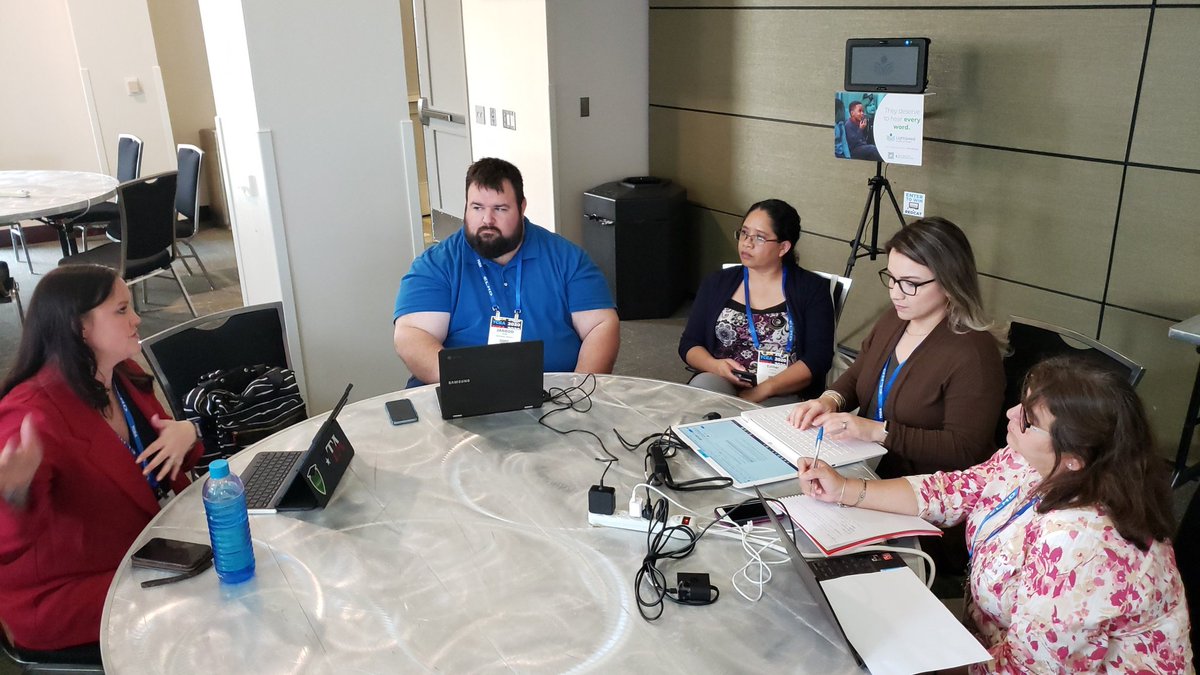J_Bimmerle's tweet photo. @Achieve3000 and @Newsela are getting some Ela teacher love at the #solutioncircle session on reading and rlwriting with tech. #readwrite #TCEA https://t.co/sqGcaNJh4C