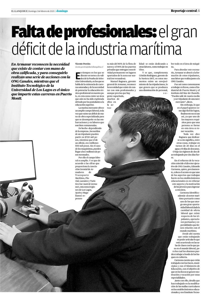 ONGCanales's tweet photo. 🚢La industria naviera necesita formar más y mejores técnicos. En reportaje de @ellanquihue E, #ARMASUR destaca el trabajo que realiza junto a nosotros en la vinculación con los liceosTP de toda la zona sur austral 🇨🇱 

Invitamos a las empresas a asumir un rol formativo 😎 https://t.co/eSF679TQFP