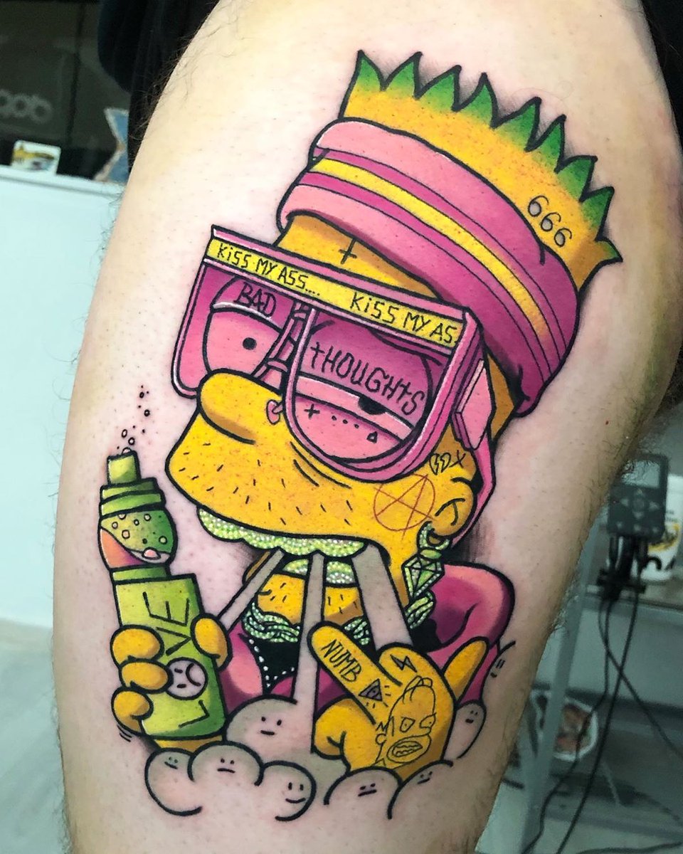 More from the awesome @canti___
.
#tattooshop #thetattooshop #tattooshopsupplies #thetattooshopsupplies #besttattoos #tattoo #tattoos #bodyart #ink #tattooartist #tattooart #inked #tattooed #portraittattoos #bart #bartsimpson #thesimpsons #thesimpsonstattoos #vape #vaping #vaper