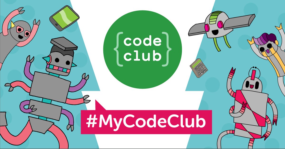 CodeClub's tweet image. You can share all of your volunteers achievements with us using the Hashtag #MyCodeClub.
Each month we will choose our favourite tweets and send them some Code Club sticker swag!
#ChatCode
