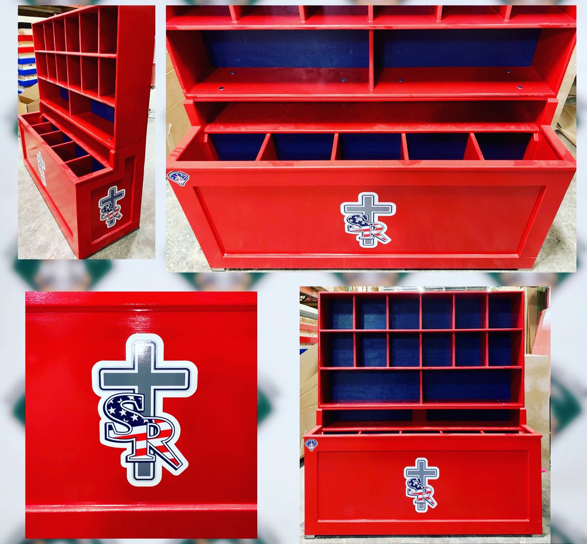 Baseballracks1's tweet photo. 🤯 This custom Yankee Clipper looks sharp in @srpatriots colors! 💥 🔴🔵 #gopatriots #strongrock https://t.co/zmi8sLwujP