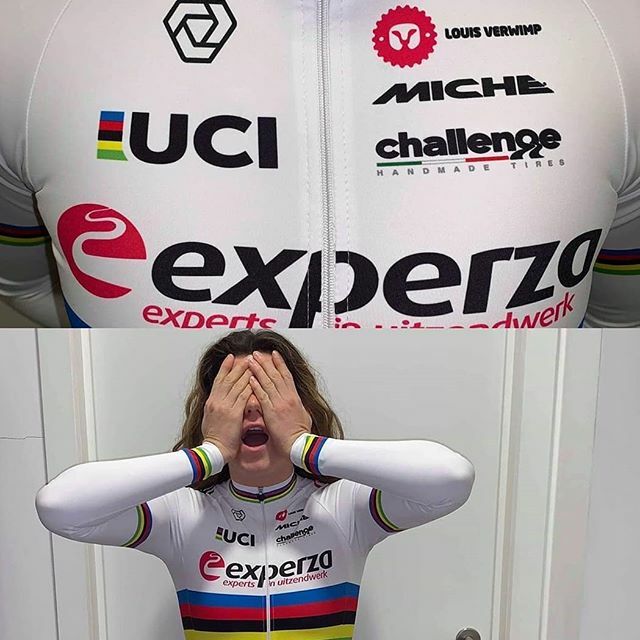 luccasports's tweet photo. 2 days ago @marionnorbertriberolle became world champion today she got her jersey congrats Marion and @experzaprocx who had @annakaycx on the podium as well 
#makevergeyours #myverge #welovecross https://t.co/1Iepe8xPj4