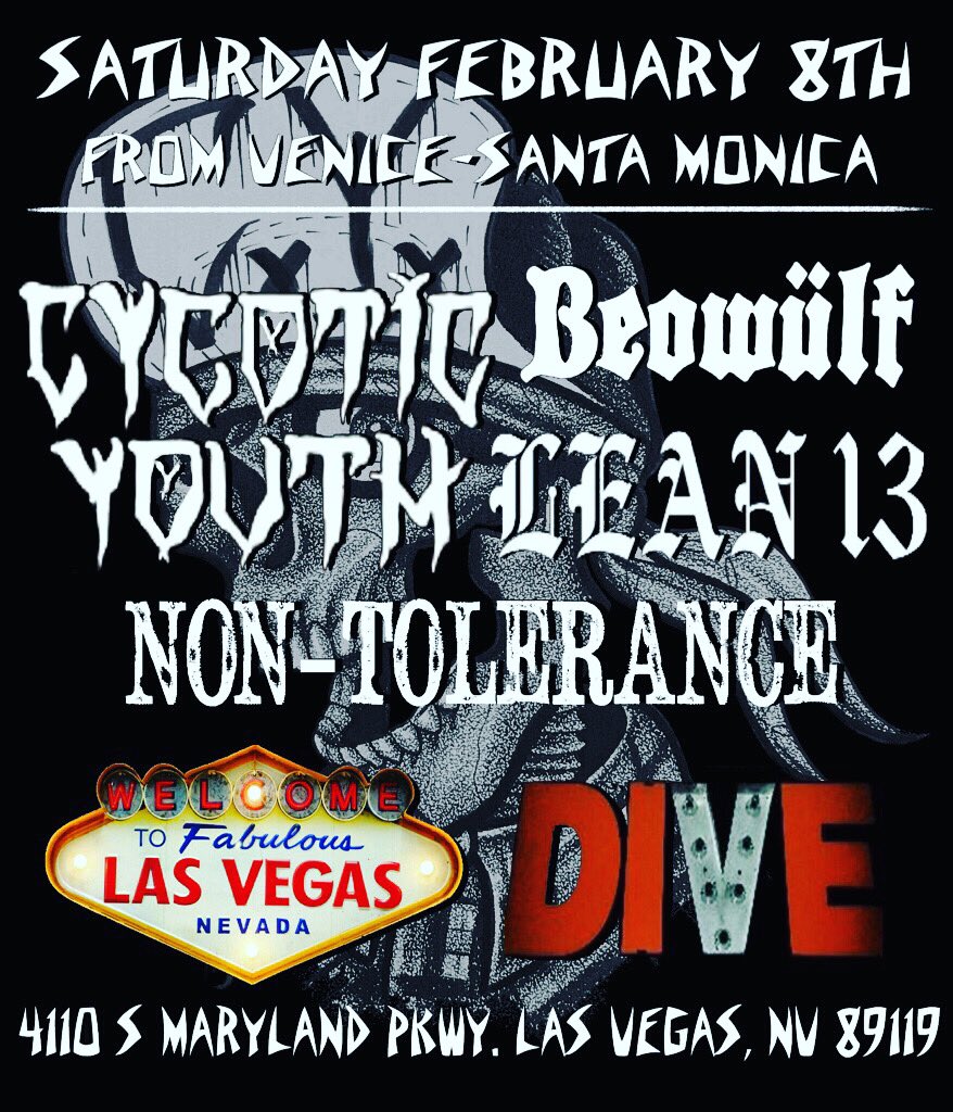 cycoticyouth's tweet photo. This weekend we begin our tour in Las Vegas with our Brothers in arms Beowulf and local Las Vegas heavy weights. See you in Sin City. https://t.co/jHEgkGkDXC