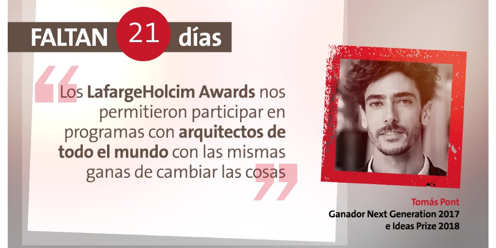 LafargeHolcimAw's tweet photo. ¡Quedan 21 días para el cierre de inscripciones! ¿Tenés un proyecto de construcción sostenible? ¡Es hora de mostrarselo al mundo! Inscribite en https://t.co/s71FJba017 https://t.co/0htqlzXU78