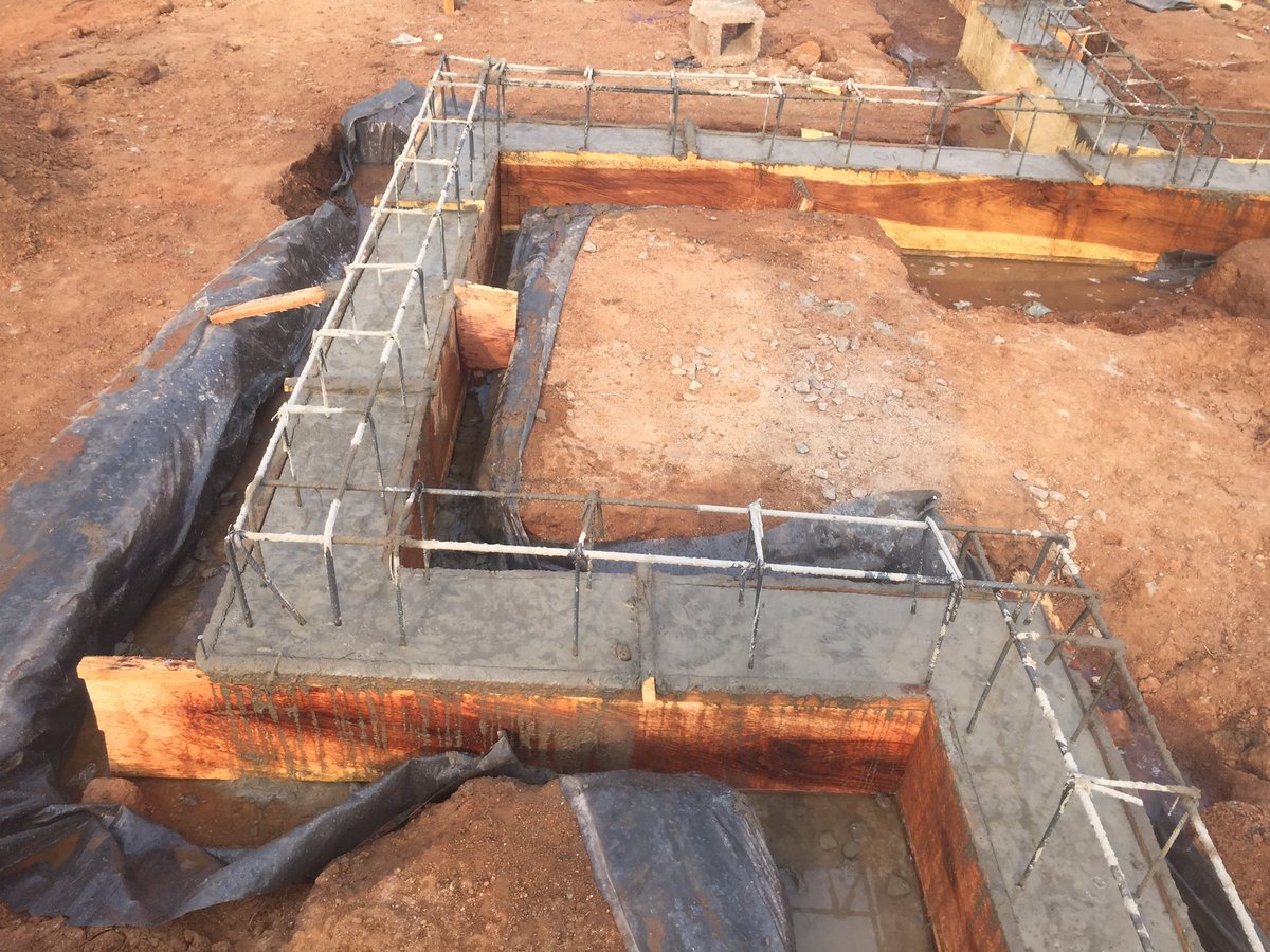 Filling done, next Level foundation works Initial ring beams of 600mm depth Over dpmOver 50mm concrete blinding