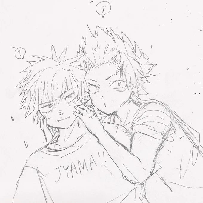 眠れず描いた初描き 切爆落書き
爆豪くんもうちょっとつんつん頭にしなきゃね
爆豪くん、切島くんに触られるの、気分じゃなければ遠慮なく振り払えてるし
触られ続けても許せてる描写もあるの、最高の信頼度だと思うんだな〜
これは『なにしとんだ?』って顔
ほっぺぷにょぷにょかっちゃとえいちゃ 