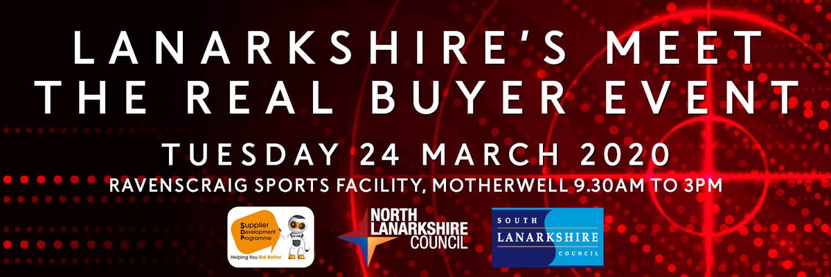 Lanarkshire Meet the Real Buyer event for businesses - Tuesday 24 March - save the date and register now! Talk to contractors and local authority services that commission work, and hear more about upcoming contracts to tender for in future crowd.in/wqrp5n