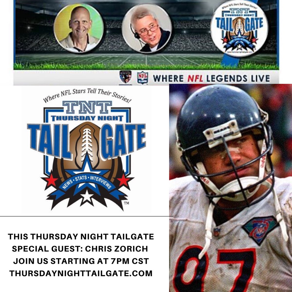 Check me out in a few days on the  Thursday Night Tailgate podcast with hosts @ctmascaro & @Bob_Lazzari on Thursday at 7pm CST on thursdaynighttailgate.com We'll be talkin' @ChicagoBears @NDFootball & the #SuperBowl!!!
#NFL100  #Bears100 #NotreDame #chriszorich