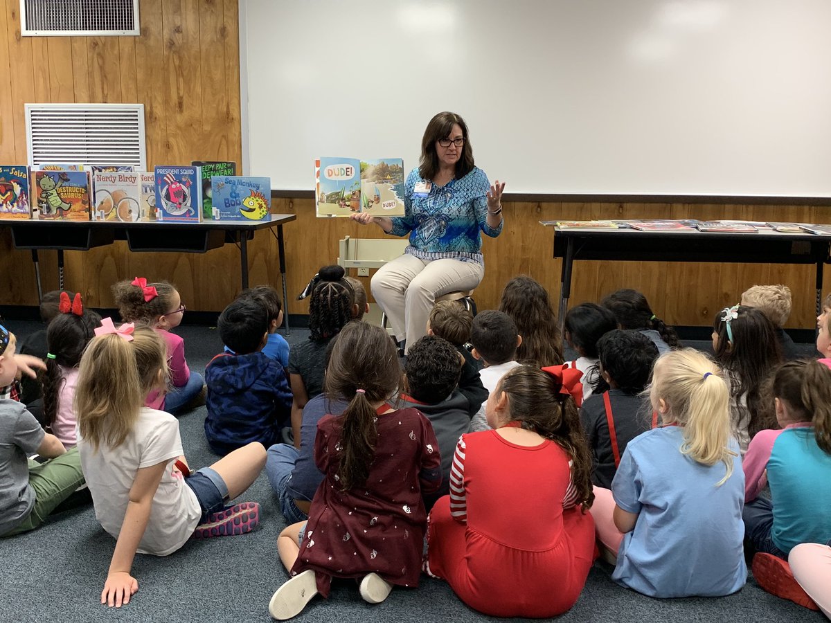 We love our librarian, Mrs. Moss!  She always picks the best authors and books to share with us.  <a href="/tiffkinder/">Tiffany Peil</a> <a href="/Gina_Moss_/">Gina Moss</a>  <a href="/WarnerCFISD/">Warner Elementary</a>