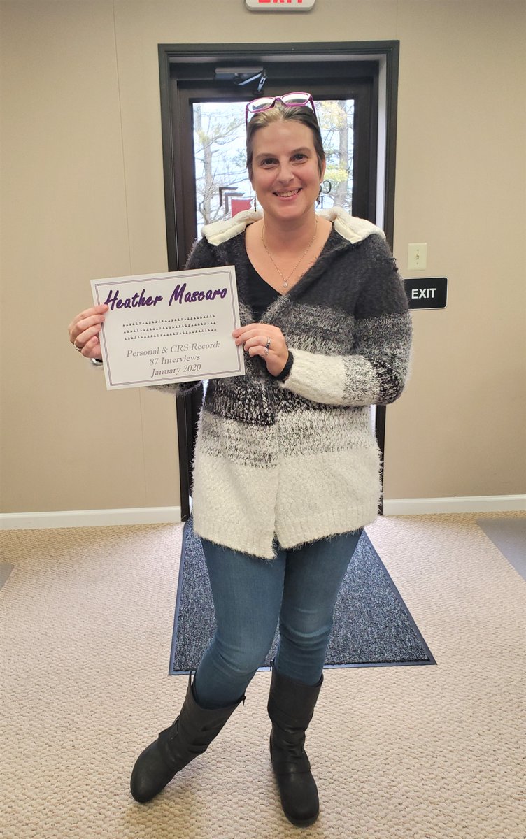 ConsultCRS's tweet photo. Today we are celebrating Heather's awesome accomplishment! She broke the CRS record for most interviews completed in a month! Heather is an amazing asset to our company. https://t.co/EZ2NuLqjSV