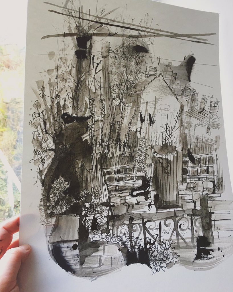 Some ink drawing today. Have been inspired by the garden sketches of #vangogh I’ll be holding an ink workshop in the city centre in July this year aspart of the 10x10 <a href="/MCR_UrbanSketch/">MCR Urban Sketchers</a> series. Get in touch for more info. #urbansketchers #10x10 #workshops #manchesterurbansketchers
