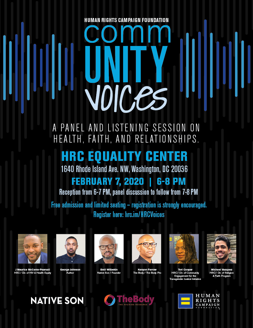 CommUNITY voices poster (Feb. 7 from 6-8pm)