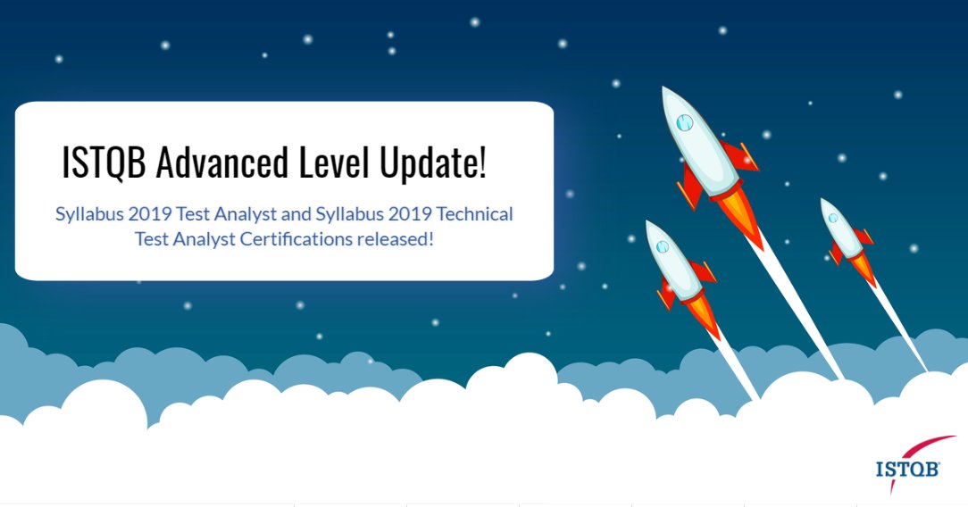ISTQBORG's tweet photo. ISTQB® has released https://t.co/eGZGB6vi4A both the new Certified Tester: Advanced Level Syllabus (2019) Test Analyst (CTAL-TA), and new Advanced Level Syllabus (2019) Technical Test Analyst (CTAL-TTA) – read the syllabi https://t.co/lQZOnd2J6v #testing #sofwaretesting https://t.co/eiHPZyevUB