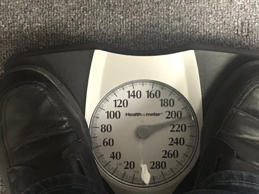 scale showing Haiku Hare weighing 210 pounds