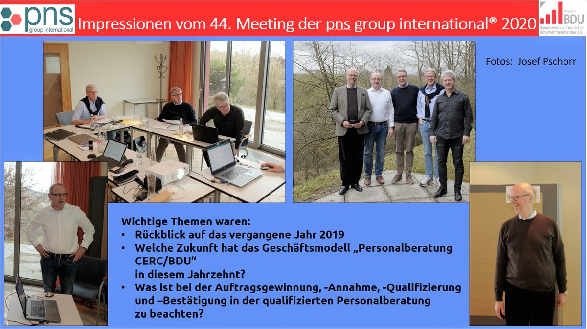 PschorrCERCBDU's tweet photo. Das 44. Meeting der Managing Partner von #pnsgroupinternational® 2020 war sehr anregend und von sehr guter und gemeinschaftlicher Atmosphäre geprägt. @BDU_eV https://t.co/J8ICJVrl4r