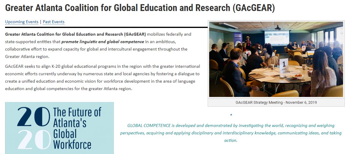 gadoeworldlang's tweet photo. Have you heard of GAcGEAR? (Greater Atlanta Coalition for Global Education and Research)  Read our mission statement here and find out about our activities to align k-20 global education programs in support of Ga's global vision. https://t.co/AdWkmvLTN6 @georgiadeptofed https://t.co/V2FMRuzkhr
