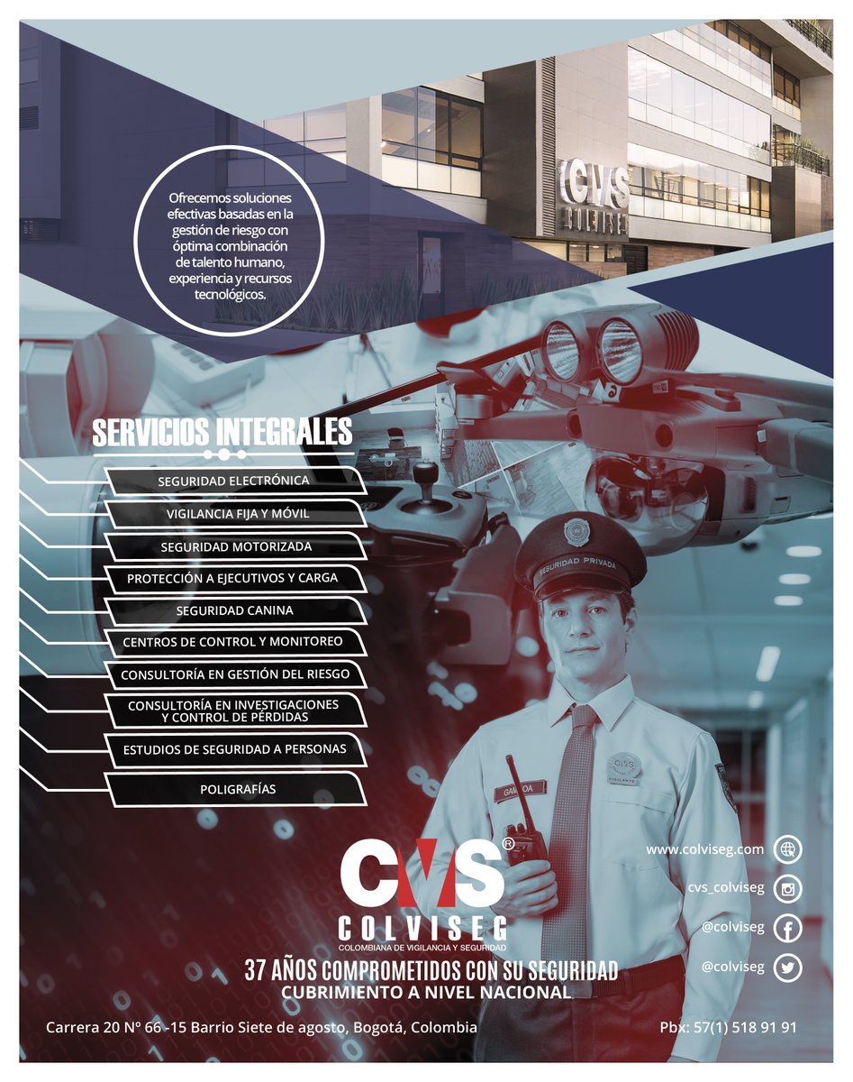 Ofrecemos el mejor servicio de seguridad privada integral. #seguridadprivada #seguridadelectronica #vigilanciafija #seguridadmotorizada #consultoriagestionderiesgos #controlymonitoreo