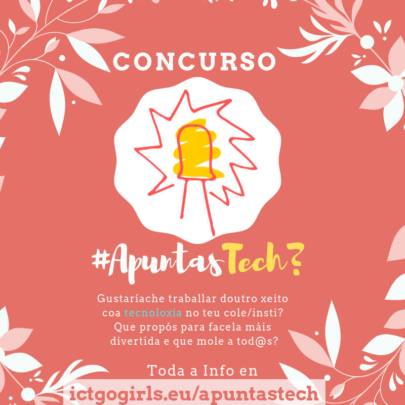 igualdadegal's tweet photo. Con motivo do Día das Rapazas nas TIC 👩💻👩💼 lánzase o cuncurso #ApuntasTech dirixido a centros educativos. Non dubidedes e apuntádevos, as vosas ideas teñen premio! https://t.co/SLLS4Bxf2I
ORGANIZAN:
@CESGA_ 🔹 #SXIgualdade | @Xunta
@CPEIG 🔹 @twitamit_es Galicia
@punto_gal https://t.co/Bxty8x6ltY