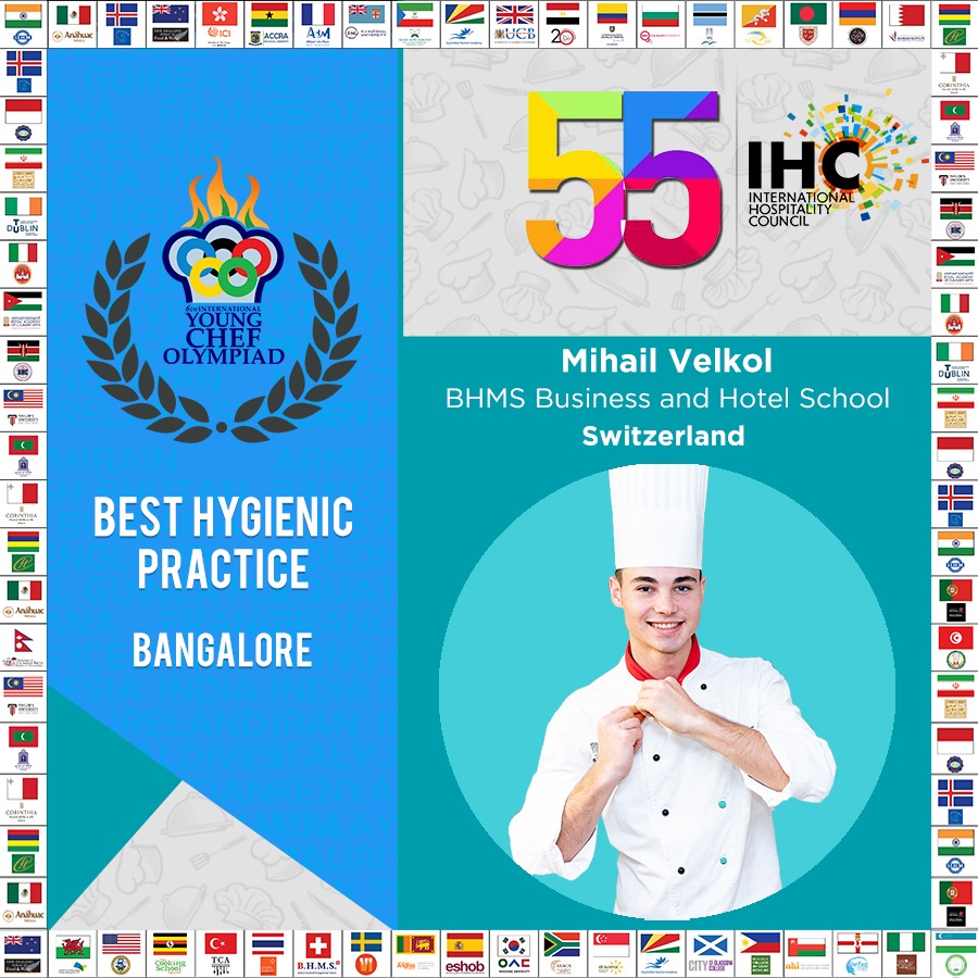IHC_Hospitality's tweet photo. Hygiene is crucial for good food preparation. Mihail, Savi, Eunjeong and Micaela surely maintained cleanliness to win the Best Hygiene Award.

@ycolympiad @IHC_Hospitality #food #youngchef #food #cleanliness #goodfood https://t.co/PzJuQWdAZu