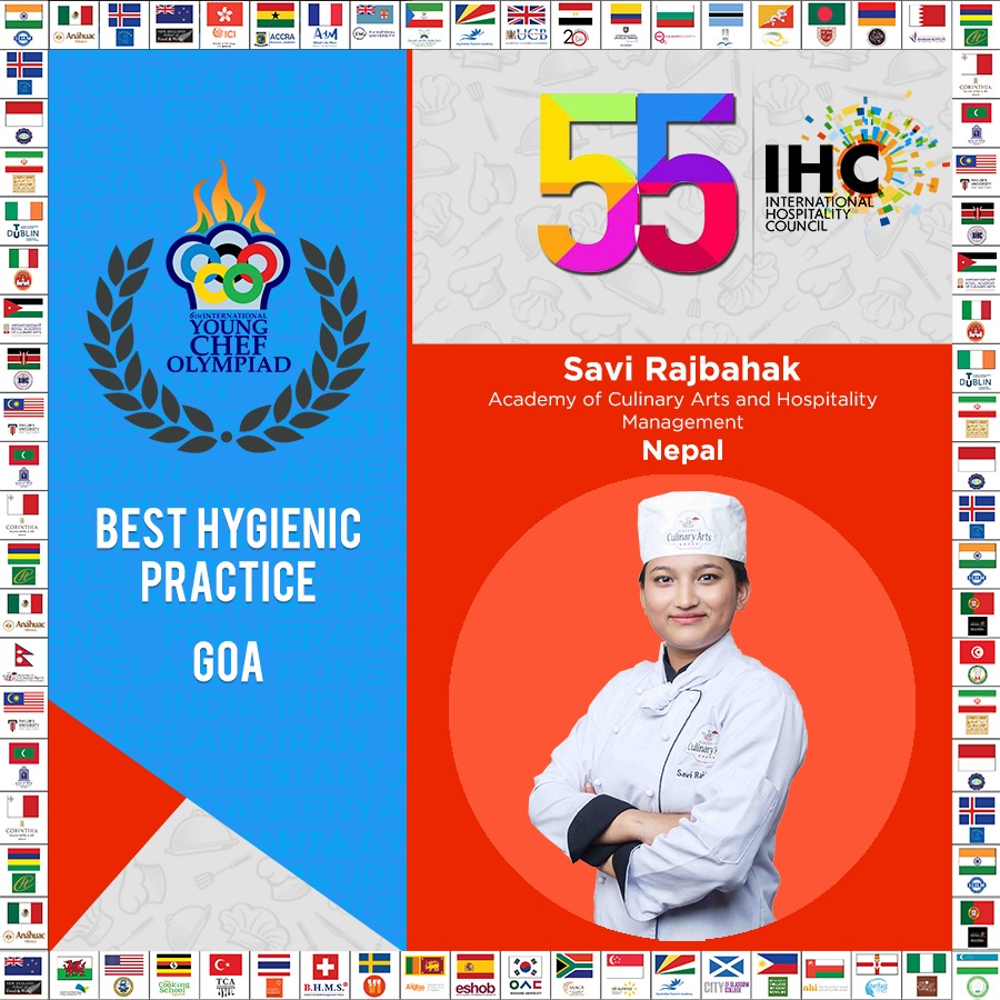 IHC_Hospitality's tweet photo. Hygiene is crucial for good food preparation. Mihail, Savi, Eunjeong and Micaela surely maintained cleanliness to win the Best Hygiene Award.

@ycolympiad @IHC_Hospitality #food #youngchef #food #cleanliness #goodfood https://t.co/PzJuQWdAZu
