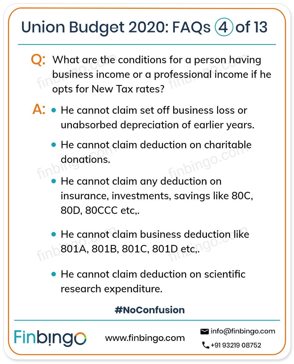 MyFinBingo's tweet photo. 4 of 13 FAQs on #Budget2020 #MyBudgetMyChoice #NoConfusion #incometax #incometaxindia #incometaxslabs #BudgetSession2020 #finbingo #fintech #fintechindia #BudgetIndia #DigitalIndia #IndianBudget #budgetfaqs https://t.co/vylndvXkxu