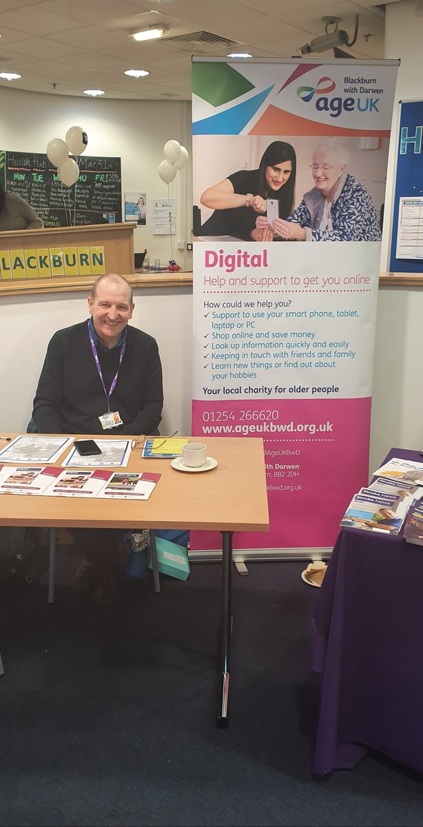 BwDLibraries's tweet photo. A look at the stalls we have in the Health Hub right now! #Bwdlibraries @AgeUKLancashire @myGPapp @TheStrokeAssoc https://t.co/XvQB50dtwf