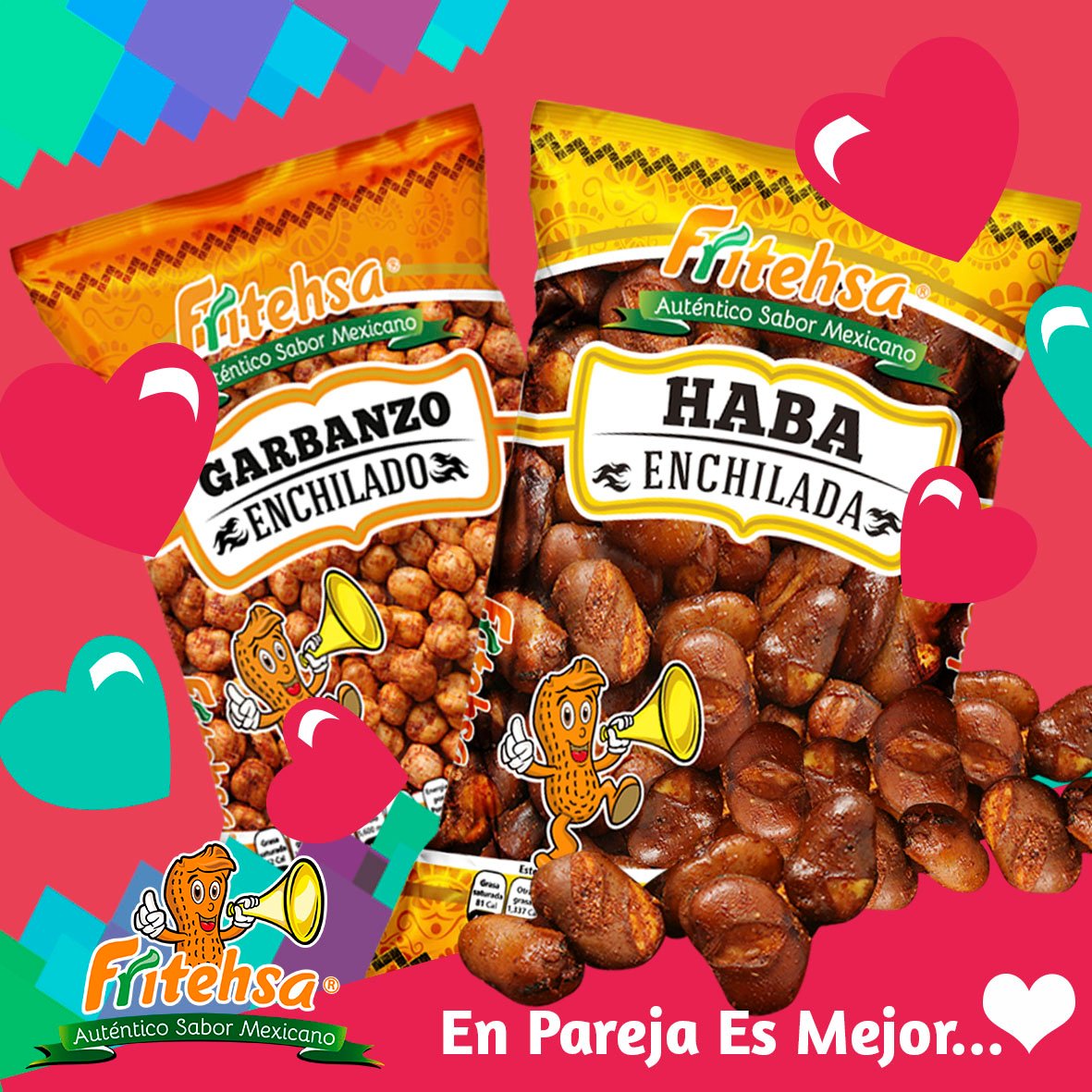 FritehsaTh's tweet photo. Febrero ♥️ en ✌️ es 👌
#snack #botanas #BotanasMexicanas #Fritehsa https://t.co/k2iwLc9k4v