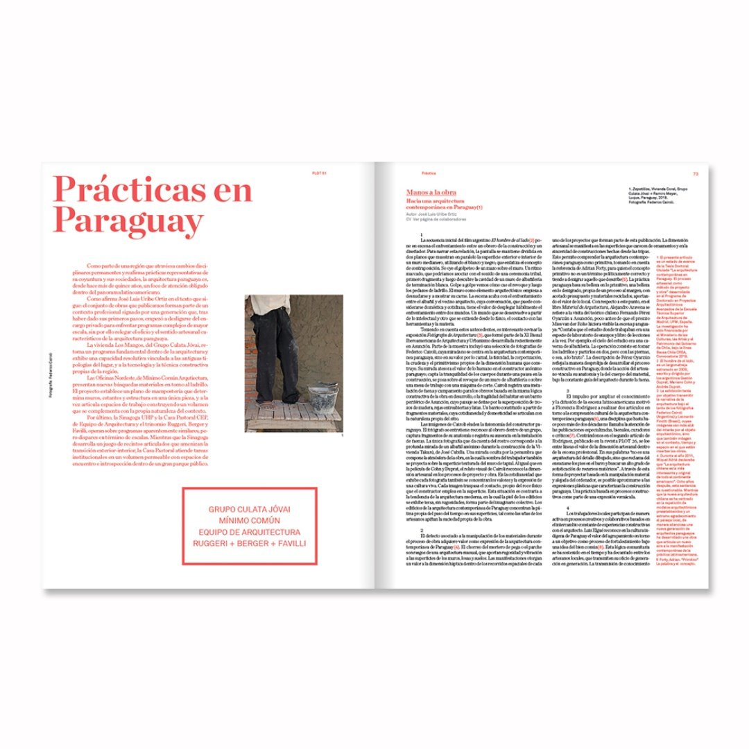 alejandrocsome's tweet photo. ¡Salió el número 51 de @RevistaPLOT! 

Tenemos un recorrido por bienales de Brasil, Argentina y Chicago, para comparar producciones y metodologías. Una entrevista a Junya Ishigami que promete, y una visita por un país que viene produciendo cada vez mejor Arquitectura: Paraguay. https://t.co/8geJIydmRJ
