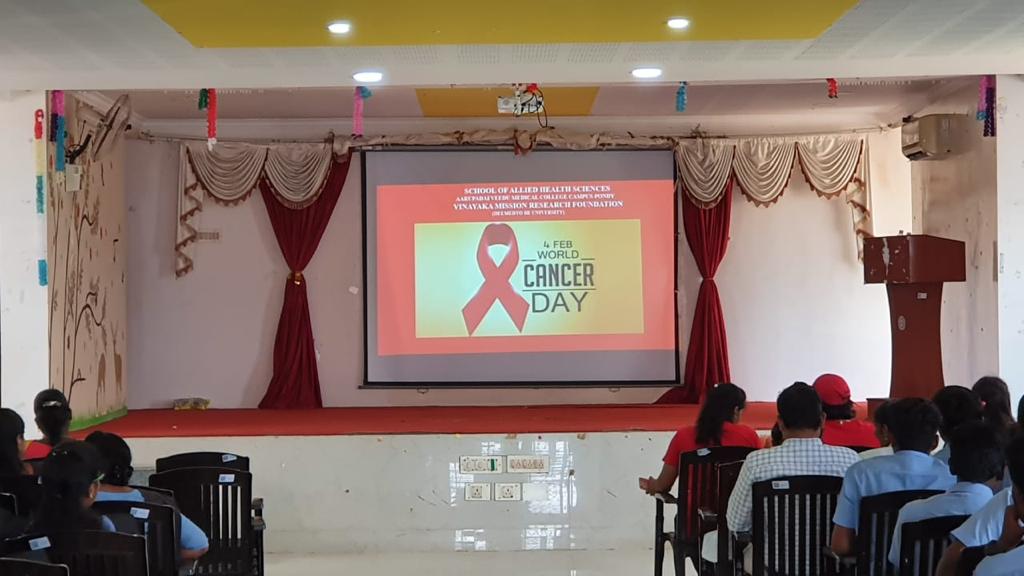 SahsVmrf's tweet photo. School of Allied health sciences VMRF organized world cancer day Awareness program. https://t.co/fBt9MVU6WN