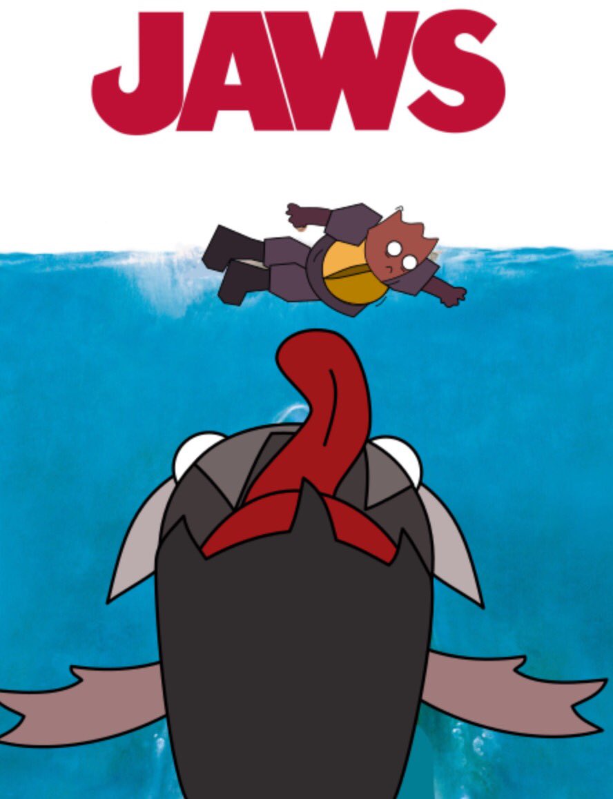 Vicvic91's tweet photo. Let’s play a game! Share me your favorite movie and adapt the title with Clone’s names or a #fanart! 🤓🍿🎥
#BadlandBrawl #BBrawl
(Big thanks to D’art for the Jaws drawing!) https://t.co/qBiKikyoW2
