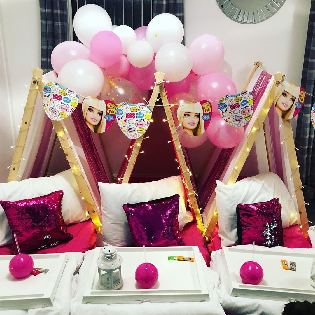 Love our new <a href="/Barbie/">Barbie</a> themed sleepover tents! The girls had a great night 💗 #jimjamwigwams #kidssleepover #kidsparty
