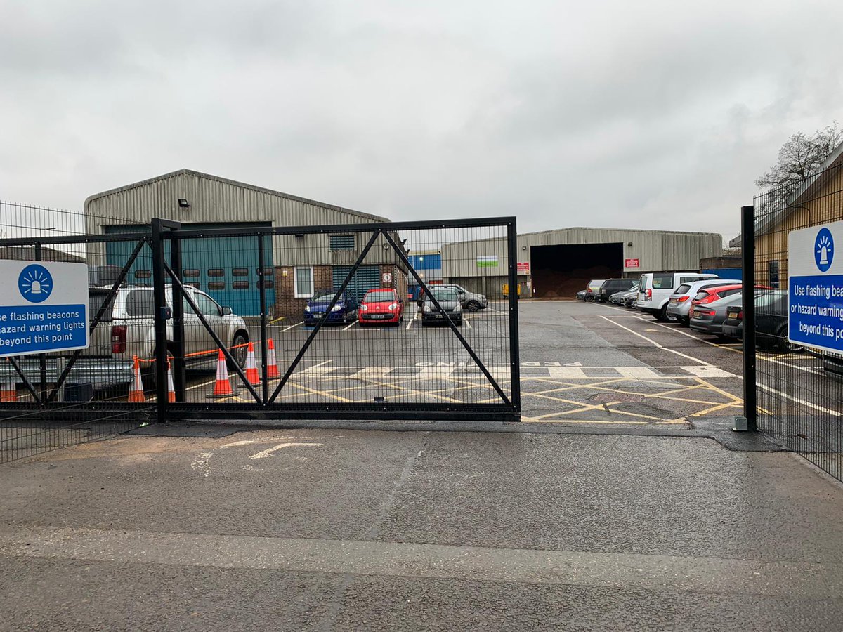 GdrIndustrial's tweet photo. This steel sliding gate was installed at a road operations company in Oxford! Powder coated in black and standing at 6.8m x 2.4m, it was automated using a BFT heavy duty sliding gate motor and finished with a Paxton intercom system with integrated tag system.#gdrindustrial https://t.co/WKlAq3c0r2