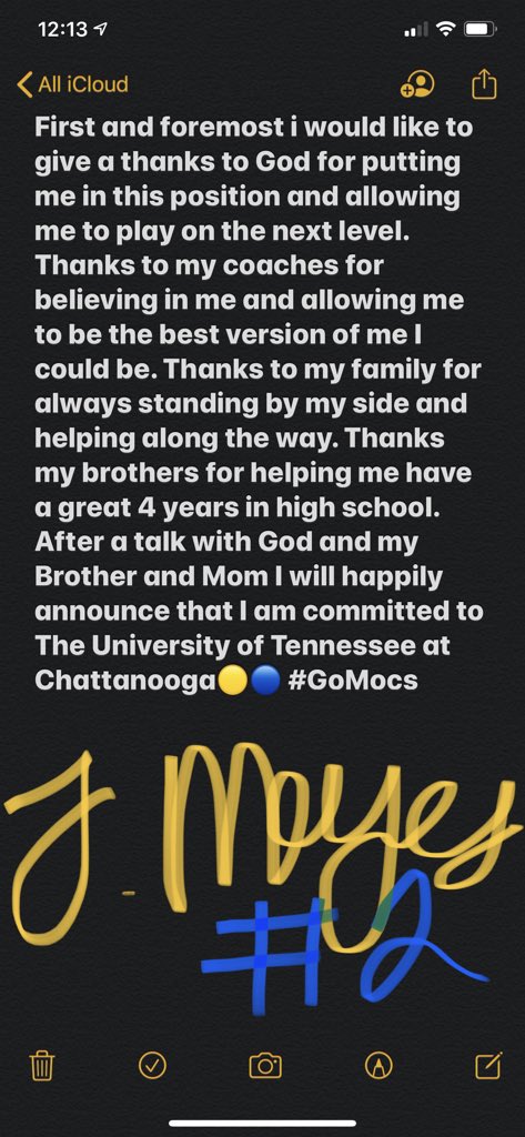 Blessed to say that i am committed to The University of Tennessee at Chattanooga 🔵🟡 #GoMocs
<a href="/_Shondarius/">SHAM</a> <a href="/_Coach_O/">⭕Coach Owens❌</a> <a href="/CoachReid99/">Kareem Reid</a> <a href="/andrewsDBU/">Ryan M. Andrews, Ed.D</a> <a href="/Coach_Mims2/">Adam Mims</a> <a href="/CoachRustyW/">Rusty Wright</a>