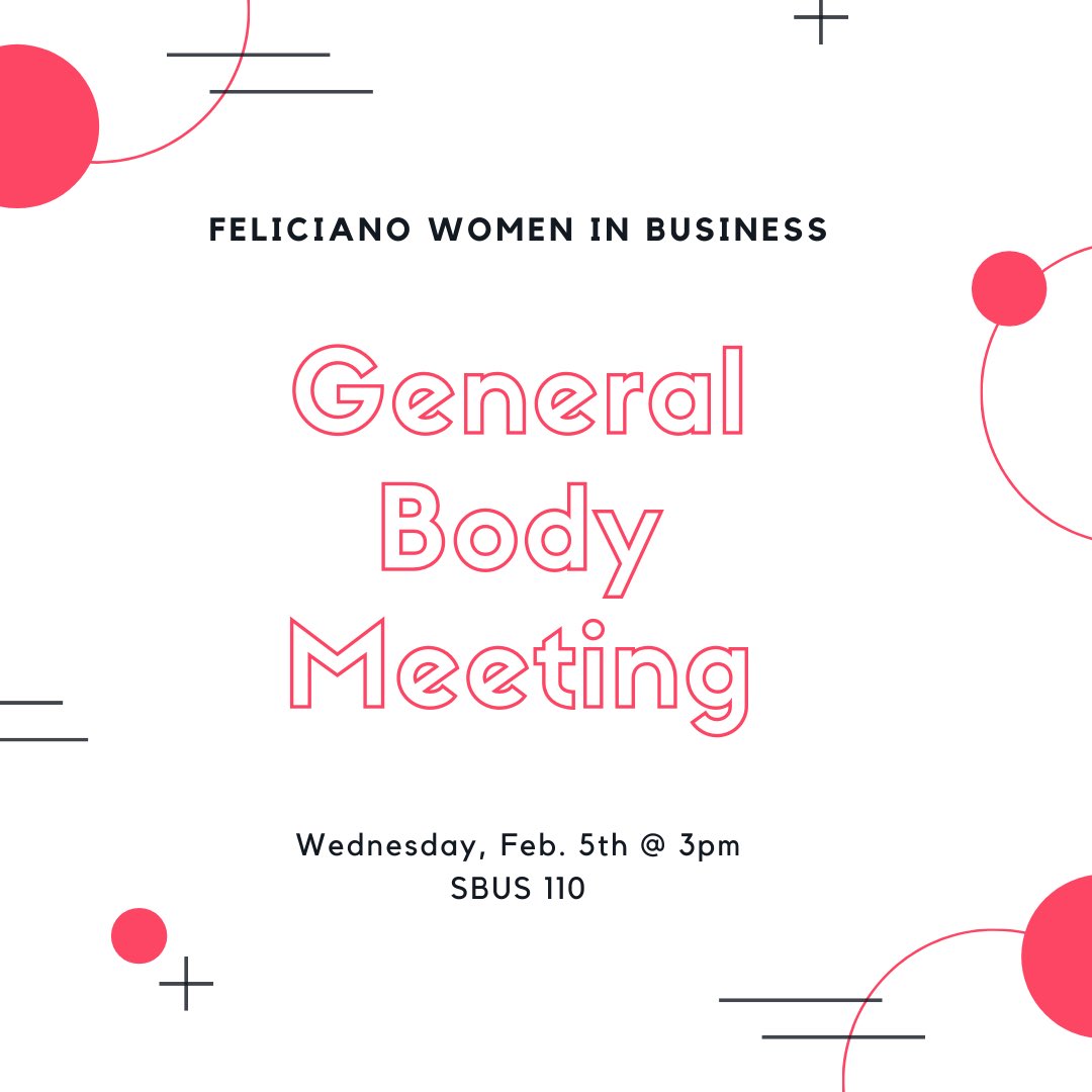 Hey everyone! Tomorrow we will be having our first general body meeting of the spring semester. As always, everybody is welcomed, and we hope to see you all there 🥰 #fwib #womeninbusiness #montclairstateuniversity