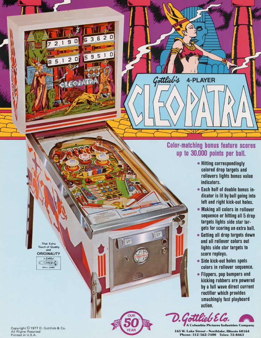 PAPApinball's tweet photo. TONIGHT! The PAPAtv crew are playing three Gottlieb solid state games based on the ancient world of myth and antiquity! We have CLEOPATRA, GENIE and SINBAD! So join us for some solid state splendor at 7:30PM Eastern at: https://t.co/7N2ra60eM9 https://t.co/UGSjnu4LxN