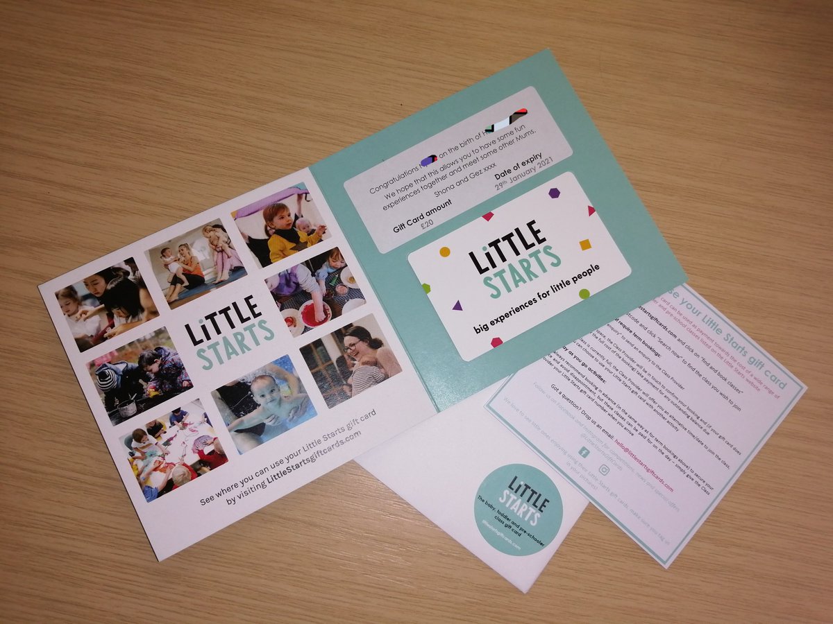 What a great idea from <a href="/LittleStartsGC/">Little Starts Gift Cards</a> Katie Lavis. 

Looking for a new baby gift that's a bit different?
This gift card can go towards a wide range of baby, toddler and pre-school classes.
littlestartsgiftcards.com
