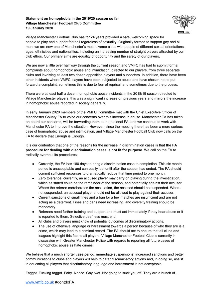 Village Manchester FC tweet media