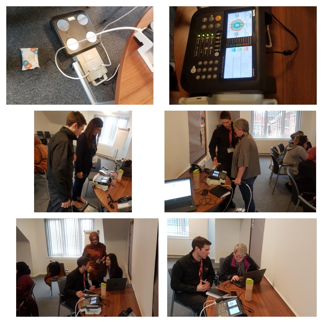 CHAI_Project's tweet photo. Brilliant turnout. A fantastic workshop @WernethPS CHAI working with #OldhamActiveCommunities we used a body scanner which delivers 14 different measurements including metabolic age, as well as fat &amp; muscle mass. #ChaiGetFit #Health #Wellbeing. ThankYou Mark for a fab workshop https://t.co/XeeAuwisnb