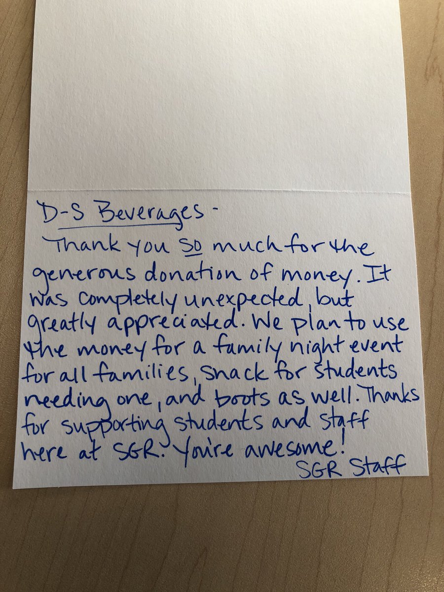 Thanks, <a href="/DSBEVERAGES/">D-S Beverages Inc.</a>, for the generation donation! Your thoughtfulness and support does not go unnoticed! Thank you! #TogetherWeAreBetter #SpudPride