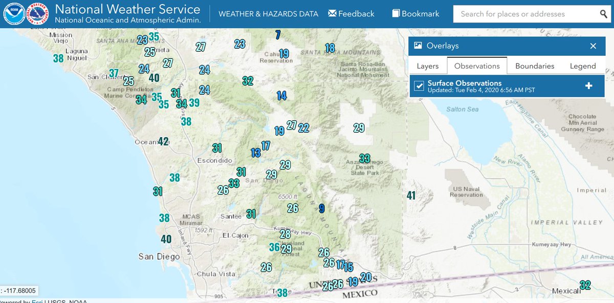 Wind chill temps in S.D. County