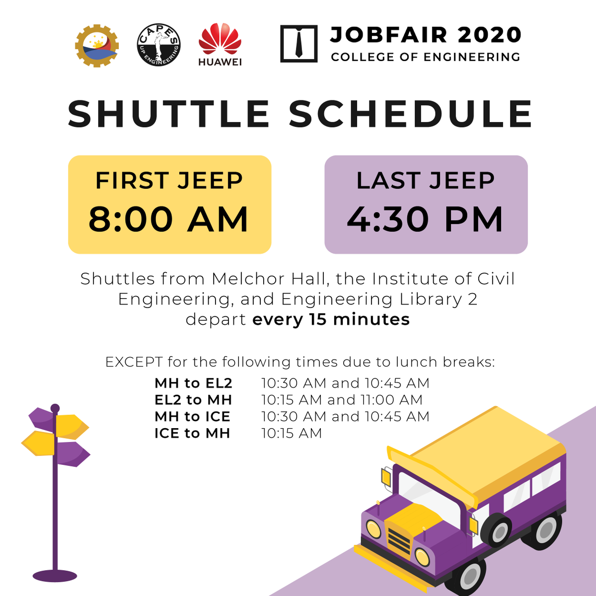 UPCAPES's tweet photo. Visit the booths in Melchor Hall and ICE with ease using the free shuttle service!
Be one of the first 100 to complete the sticker card and answer the online evaluation forms to earn a free ice cream! Visit https://t.co/8L3mkaT3N2 for more details.
#EngineeringTheFilipinoFuture https://t.co/S9rbqZ79rB