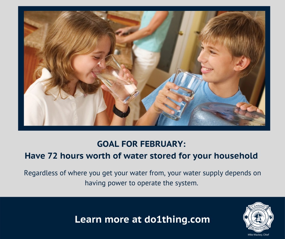 #do1thing The goal for this month is to be prepared and have 3 days worth of water stored at your home in case of an emergency.
<a href="/do1thingus/">Do1Thing</a>