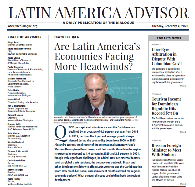 achacong13's tweet photo. How are external factors such as global trade tensions, the coronavirus outbreak & Brexit likely to affect #LAC, and what structural issues are still holding the region back?
@aliciabarcena, David Ross, Shelly Shetty & @AlfredoCoutino comment #LAAdvisor
https://t.co/Mg54YFezrU https://t.co/rs55MgyGiU